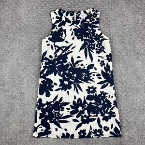 Carmen Marc Valvo Dress Womens Ten Sheath Floral Linen Blend Summer Coastal